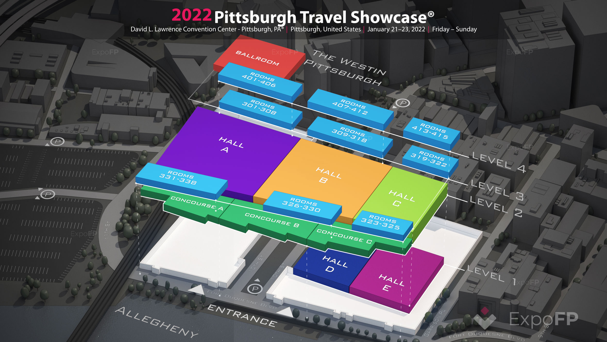Pittsburgh Travel Showcase 2022 3D floor plan